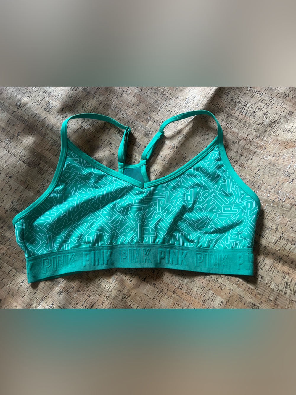 Victoria's Secret PINK Teal Graphic Sports Bra